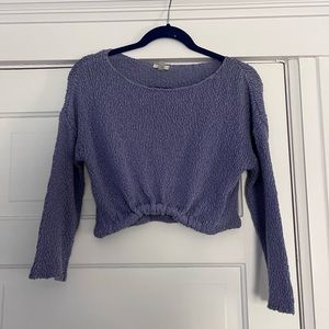 Ecote Purple Cropped Crew Neck Sweater - Size S